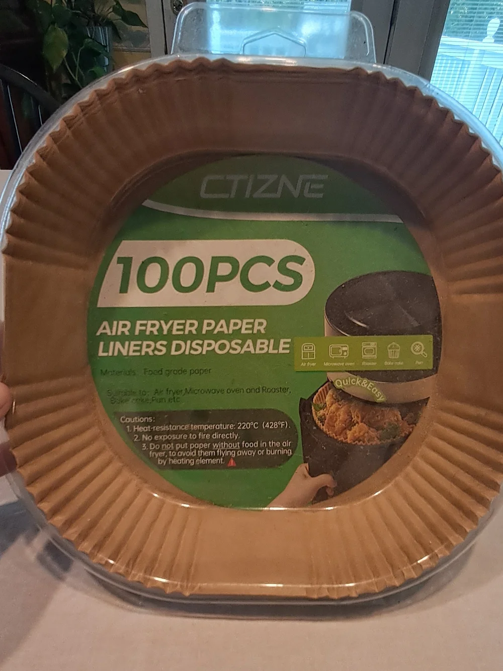Brown Disposable Air Fryer Paper Liners - 100 Pack